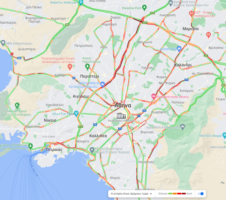 Κίνηση στους δρόμους: Μποτιλιάρισμα σε Κηφισό, Λεωφόρο Κηφισίας και κέντρο - Ποιους δρόμους να αποφύγετε