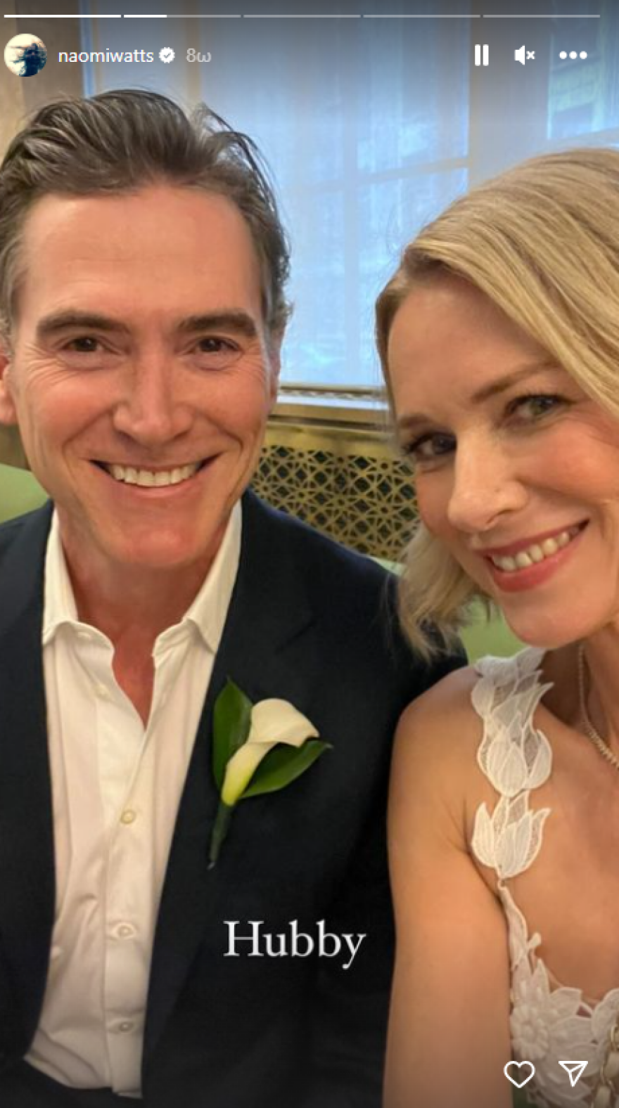 Ναόμι Γουότς: Επιβεβαίωσε ότι παντρεύτηκε με τον Μπίλι Κράνταπ - Οι φωτογραφίες από τον γάμο τους