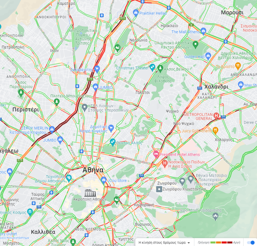 Κίνηση τώρα: Μποτιλιάρισμα στον Κηφισό - Δείτε live