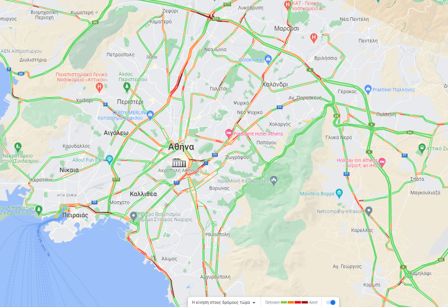 Κίνηση στους δρόμους: Αυξημένη κίνηση σε Σκαραμαγκά και Ποσειδώνος - 15λεπτες καθυστερήσεις στην Αττική Οδό 