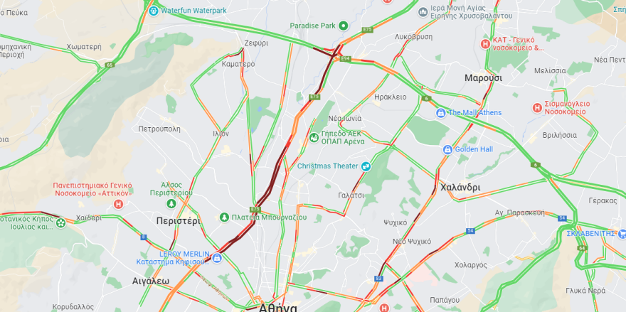 Κίνηση στους δρόμους: Πού θα συναντήσετε μποτιλιάρισμα τώρα - Live χάρτης