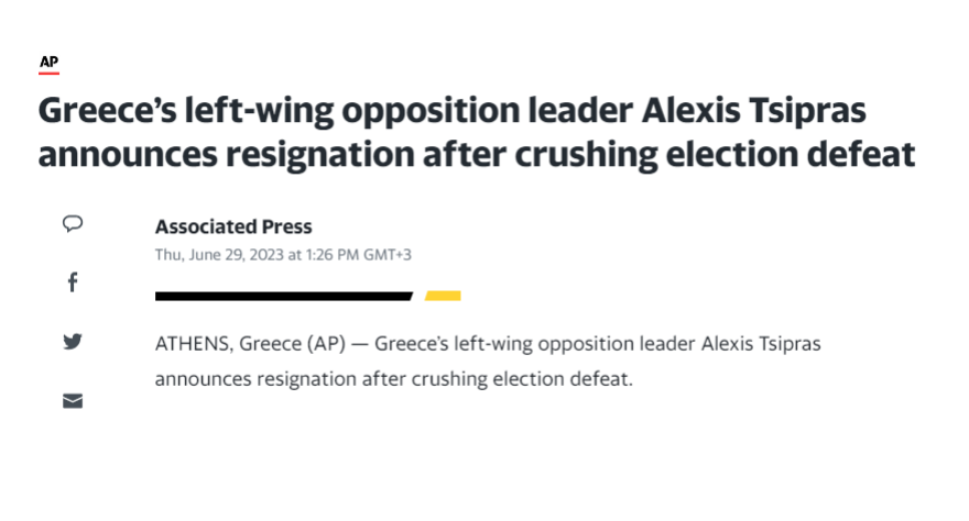 Παραίτηση Τσίπρα: Τι γράφουν τα διεθνή ΜΜΕ - «Αποχωρεί μετά την κατρακύλα στις εκλογές» λέει το Bloomberg