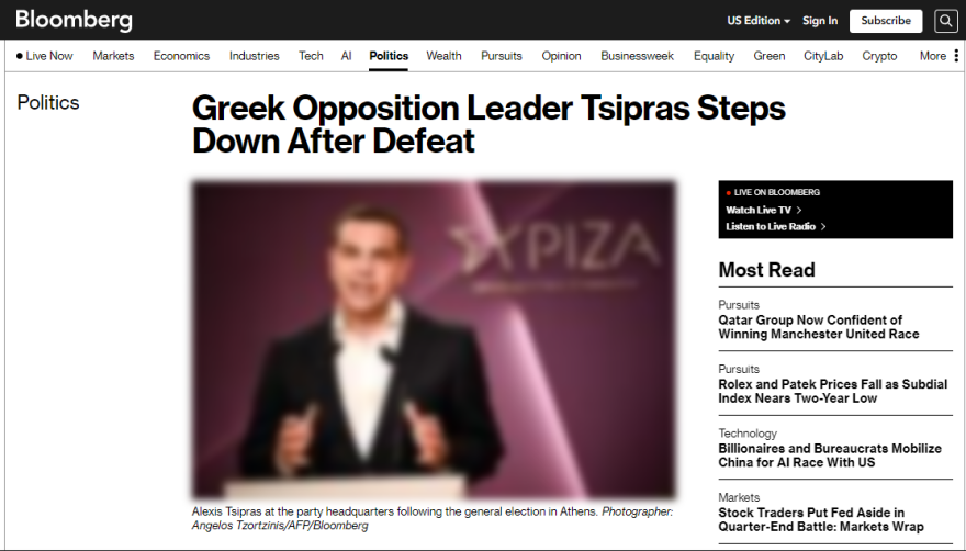 Παραίτηση Τσίπρα: Τι γράφουν τα διεθνή ΜΜΕ - «Αποχωρεί μετά την κατρακύλα στις εκλογές» λέει το Bloomberg