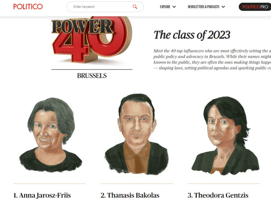 Politico: Δεύτερος στην λίστα «Power 40 – The Class of 2023» ο γγ του ΕΛΚ Θανάσης Μπακόλας