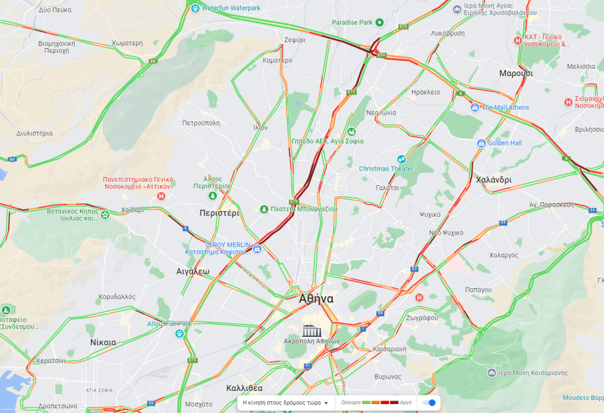 Κίνηση στους δρόμους: Μποτιλιάρισμα σε Κηφισό και Αττική Οδό - Live εικόνα