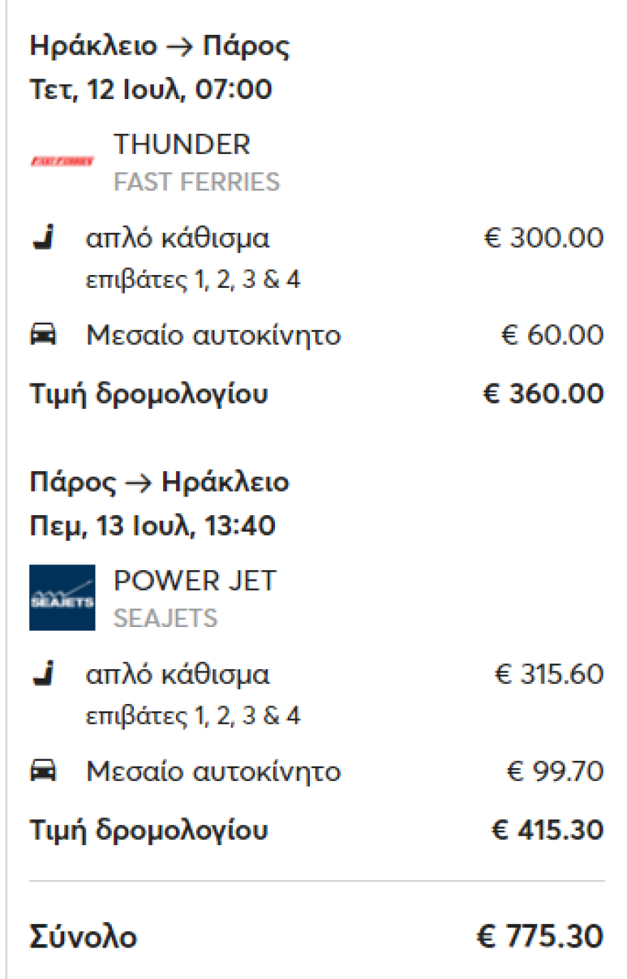 Στα ύψη τα ακτοπλοϊκά εισιτήρια για τις Κυκλάδες - Δείτε παραδείγματα για οικογένεια με δύο παιδιά και ΙΧ