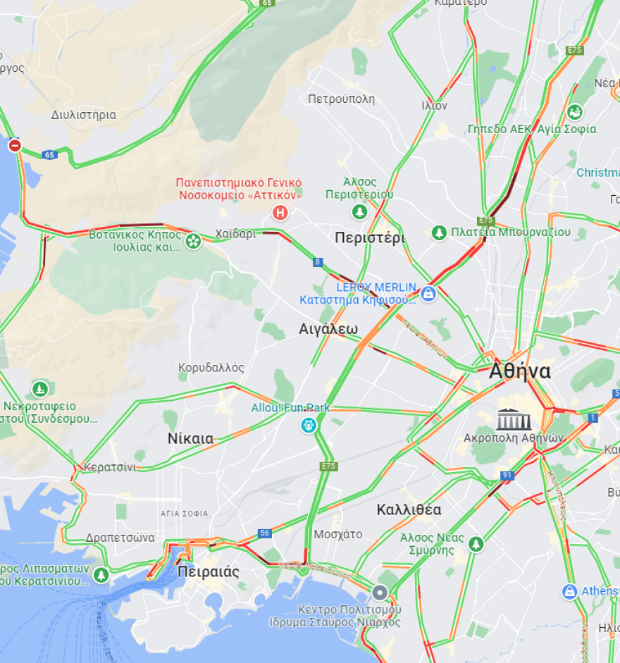 Κίνηση στους δρόμους: Πού έχει μποτιλιάρισμα τώρα  - 25λεπτες καθυστερήσεις στην Αττική Οδό