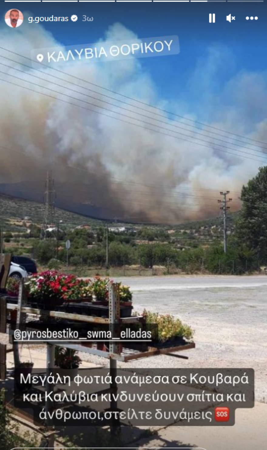 Φωτιά στο Λαγονήσι-Γρηγόρης Γκουντάρας: «Θα καούμε»