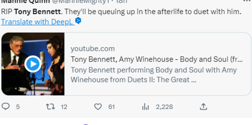 Τόνι Μπένετ: Ξανά viral το αξέχαστο ντουέτο με την Έιμι Γουάινχαουζ - «Τώρα τραγουδάτε μαζί από εκεί ψηλά»