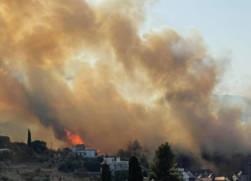Φωτιά κοντά σε σπίτια στη Θήβα - Ενισχύθηκαν οι δυνάμεις της Πυροσβεστικής