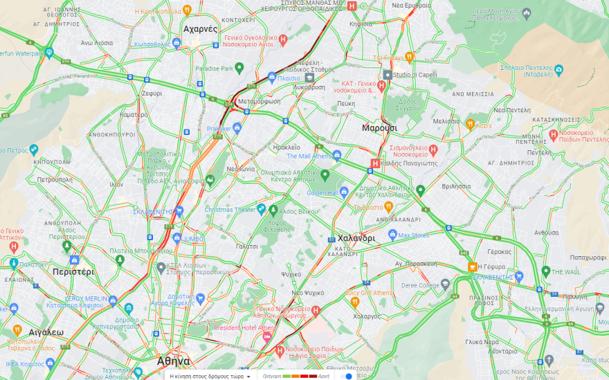 Κίνηση στους δρόμους: Χωρίς προβλήματα η κυκλοφορία στον Κηφισό - Live η κίνηση τώρα