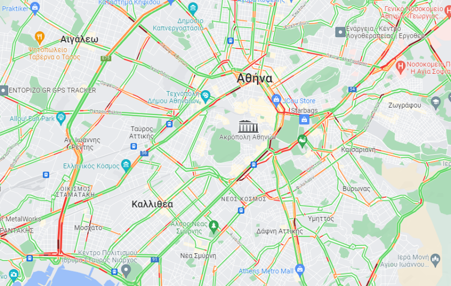 Η κίνηση στους δρόμους: Μποτιλιάρισμα σε Κατεχάκη και Πειραιώς - Πού έχει καθυστερήσεις στο κέντρο