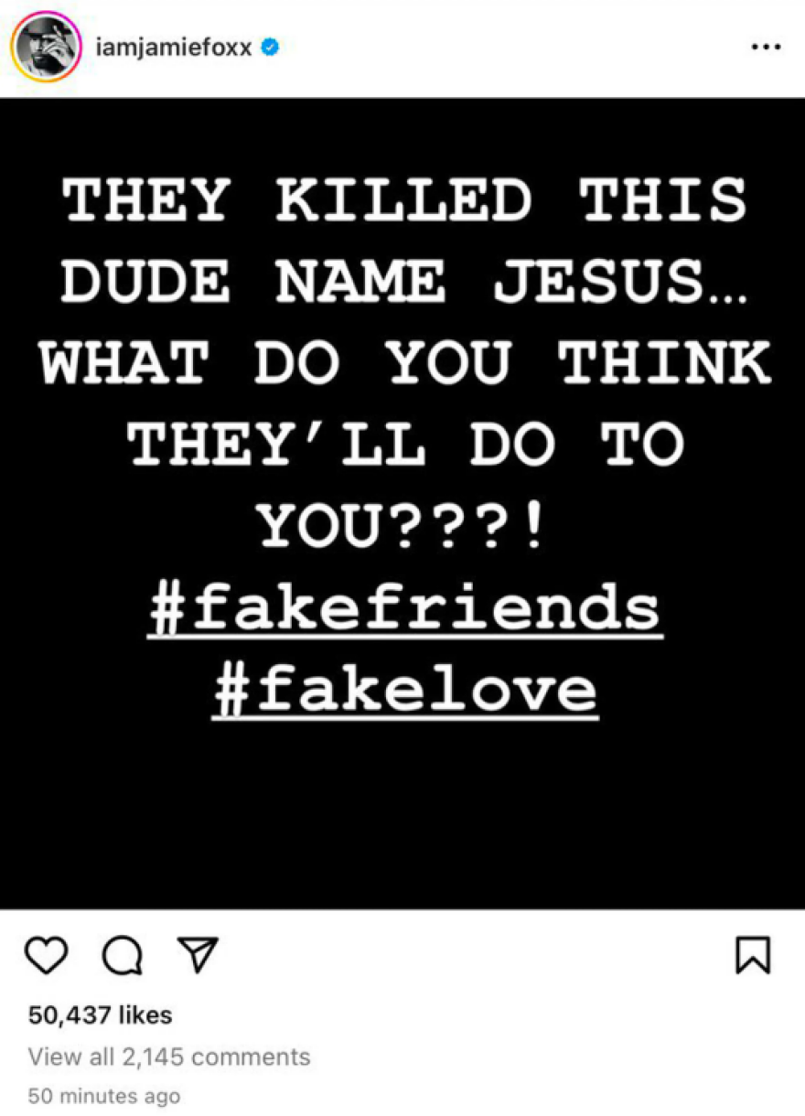 Τζέιμι Φοξ: Η ανάρτηση που προκάλεσε αντιδράσεις - Τον κατηγορούν για αντισημιτισμό