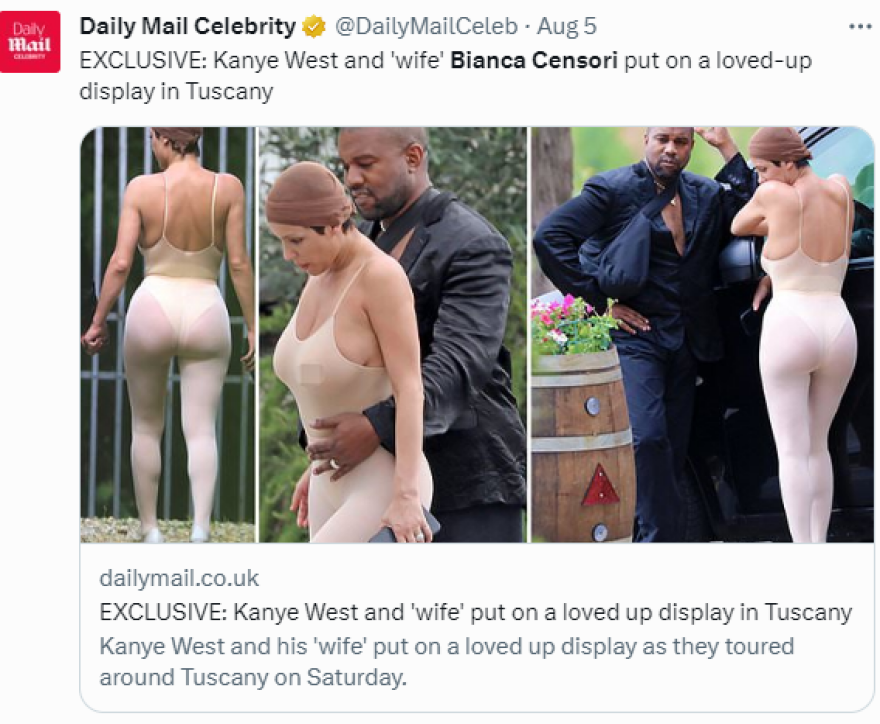 Κάνιε Γουέστ: Έξαλλοι οι Ιταλοί με την «προκλητική και άσεμνη» εμφάνιση της συζύγου του στη χώρα