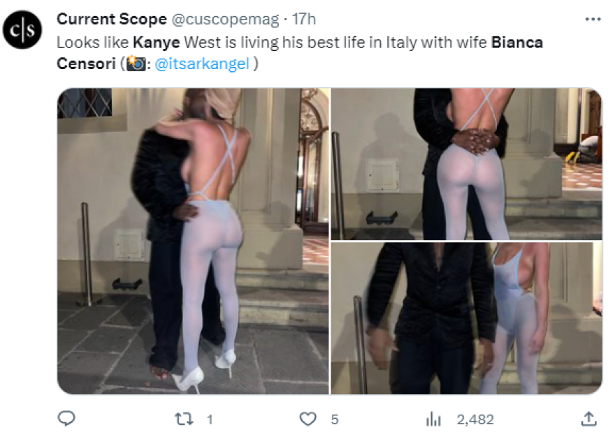 Κάνιε Γουέστ: Έξαλλοι οι Ιταλοί με την «προκλητική και άσεμνη» εμφάνιση της συζύγου του στη χώρα