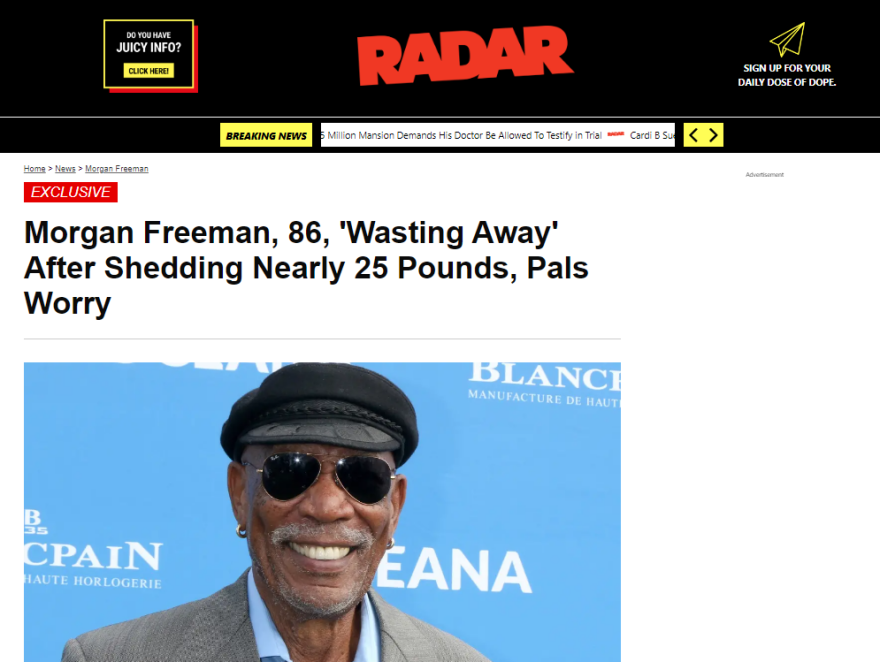 Μόργκαν Φρίμαν: Οι φίλοι του ανησυχούν για την υγεία του 