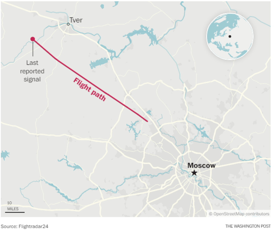 Πριγκόζιν: Νεκρός ο αρχηγός της Wagner σε πτώση ιδιωτικού τζετ στη Μόσχα - Το κατέρριψαν οι Ρώσοι, λέει η Wagner