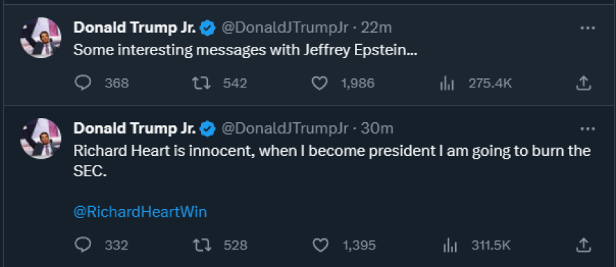 Χάκαραν τον λογαριασμό του γιου του Τραμπ στο Twitter – Έγραφε ότι πέθανε ο πατέρας του