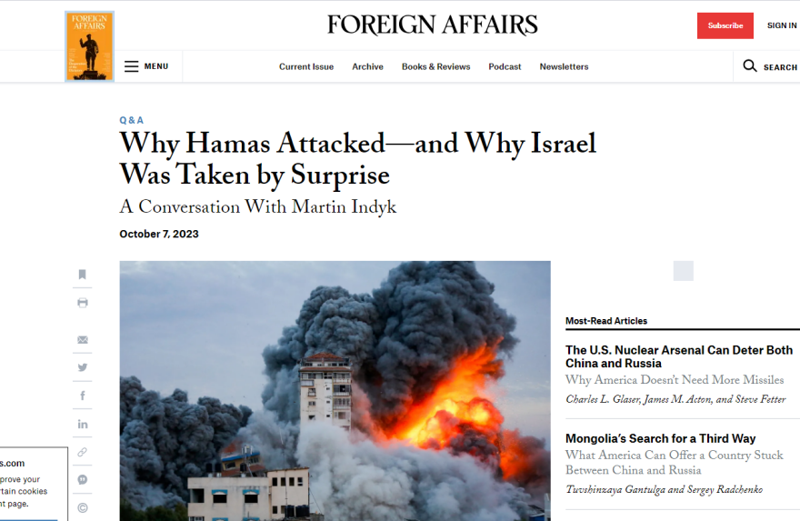 Πόλεμος στο Ισραήλ - Ανάλυση Foreign Affairs: Γιατί η επίθεση της Χαμάς είναι η «11η Σεπτεμβρίου» των Ισραηλινών