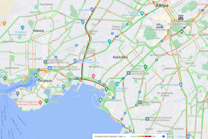 Κίνηση στους δρόμους: Καραμπόλα τριών αυτοκινήτων στη λεωφόρο Ποσειδώνος - Πού συνεχίζονται οι καθυστερήσεις