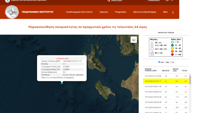 Ασθενής σεισμική δόνηση ανοιχτά της Κεφαλονιάς - 3,1 Ρίχτερ στο Ληξούρι 