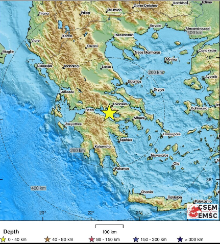Σεισμός τώρα 3,6 Ρίχτερ στον Κορινθιακό - Κοντά στο Ξυλόκαστρο το επίκεντρο