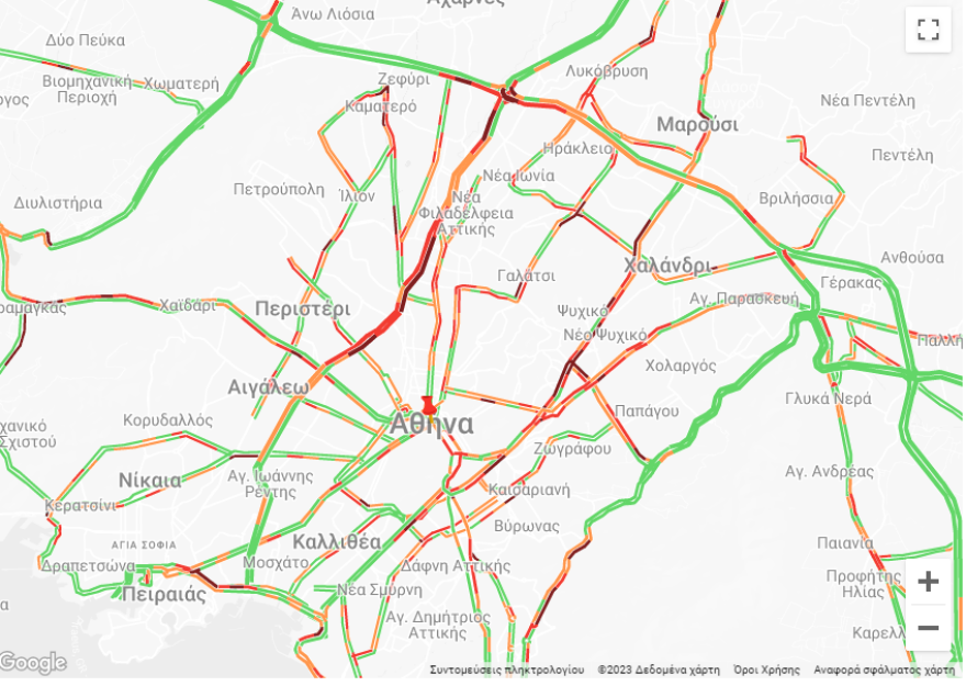 Κίνηση στους δρόμους: Επιμένει το μποτιλιάρισμα στον Κηφισό - Καθυστερήσεις άνω των 20 λεπτών στην Αττική Οδό 