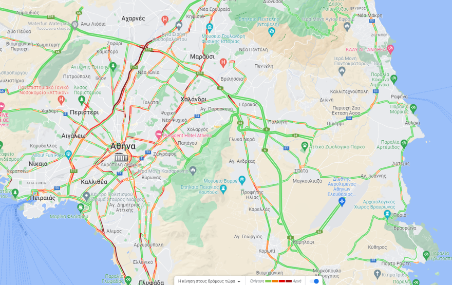 Κίνηση στους δρόμους: Ταλαιπωρία στον Κηφισό - Έπεσαν μπάζα από φορτηγό στο ύψος του Ρέντη