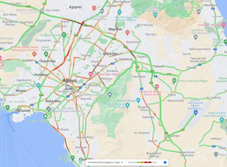 Κίνηση τώρα:  Μποτιλιάρισμα και μεγάλες καθυστερήσεις άνω των 30 λεπτών στην Αττική Οδό 