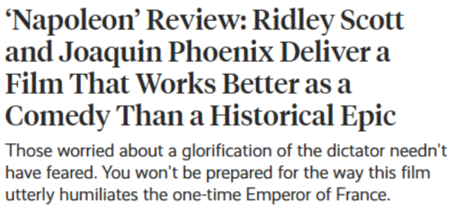 Napoleon: Άρεσε σε όλους εκτός από τους Γάλλους η ταινία του Ρίντλεϊ Σκοτ