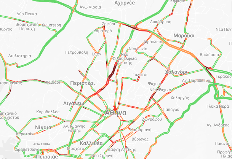 Κίνηση στους δρόμους: Μποτιλιαρισμένος και σήμερα ο Κηφισός - Δείτε live πού υπάρχουν προβλήματα