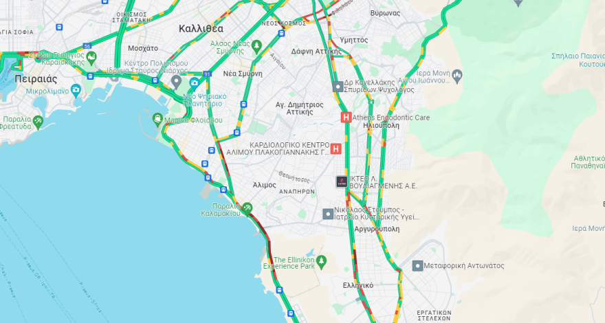 Κίνηση στους δρόμους: Μποτιλιάρισμα επί της Κηφισίας στο ρεύμα καθόδου - Live εικόνα 