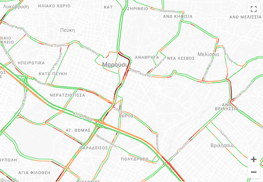Κίνηση στους δρόμους: Μποτιλιάρισμα από νωρίς το πρωί σε Εθνική Οδό και Αττική Οδό -  Δύο τροχαία στην Κηφισίας