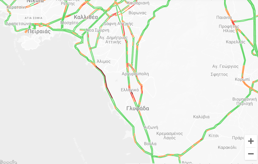 Κίνηση: Μεγάλο μποτιλιάρισμα στην Παραλιακή στο ύψος της Αμφιθέας λόγω έργων