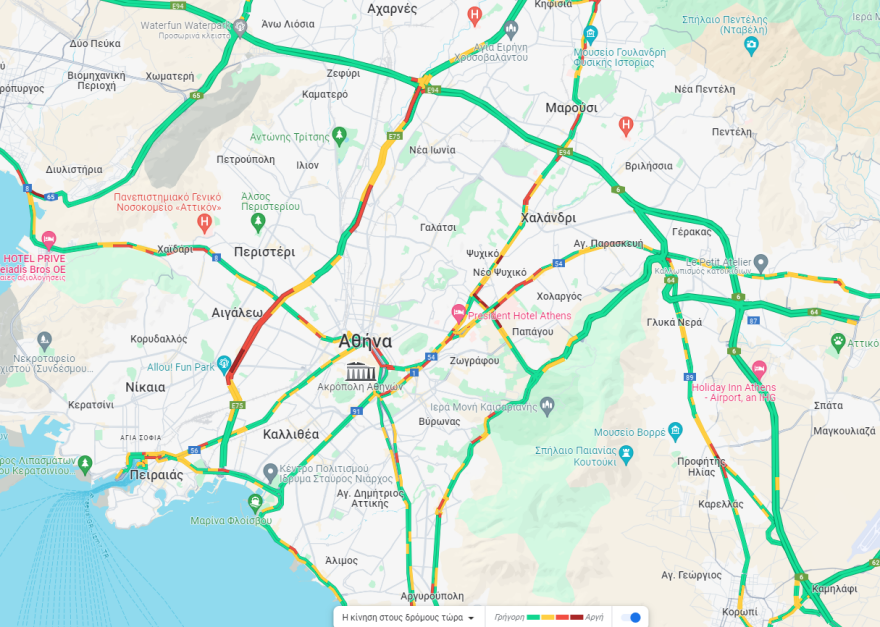 Κίνηση στους δρόμους: Στο «κόκκινο» ο Κηφισός και η Κηφισίας - Πού έχει μποτιλιάρισμα