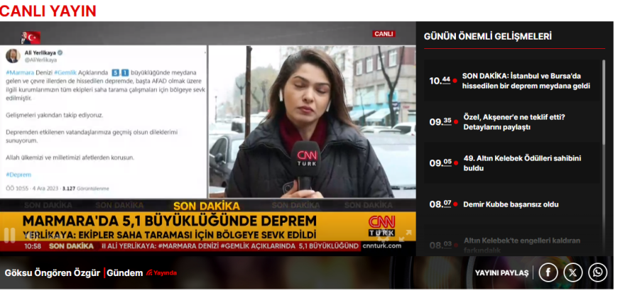 Σεισμός τώρα 5 Ρίχτερ στη βορειοδυτική Τουρκία, κοντά στην Προύσα