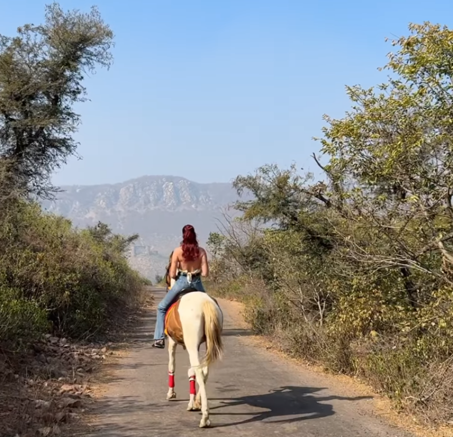 Ντούα Λίπα: Χαμογελαστή δίπλα σε έναν ελέφαντα η ποπ σταρ - Οι φωτογραφίες της από την Ινδία