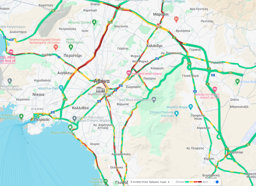 Κίνηση στους δρόμους: Μποτιλιαρισμένος ο Κηφισός και η Αττική Οδός - Δείτε live