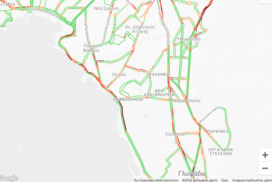Κίνηση στους δρόμους: Πού έχει μποτιλιάρισμα τώρα - Τρία τροχαία νωρίς το πρωί σε Κηφισίας, Κηφισό και Λ.Σχιστού 