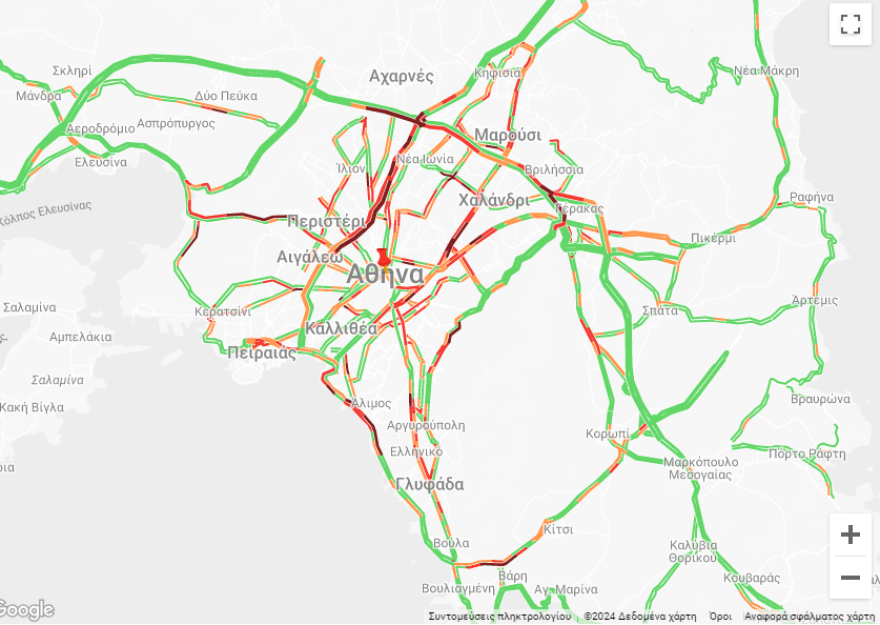 Η κατάσταση στους δρόμους αυτή την ώρα - Δύο τροχαία χωρίς τραυματισμό, πού έχει κίνηση τώρα στην Αθήνα