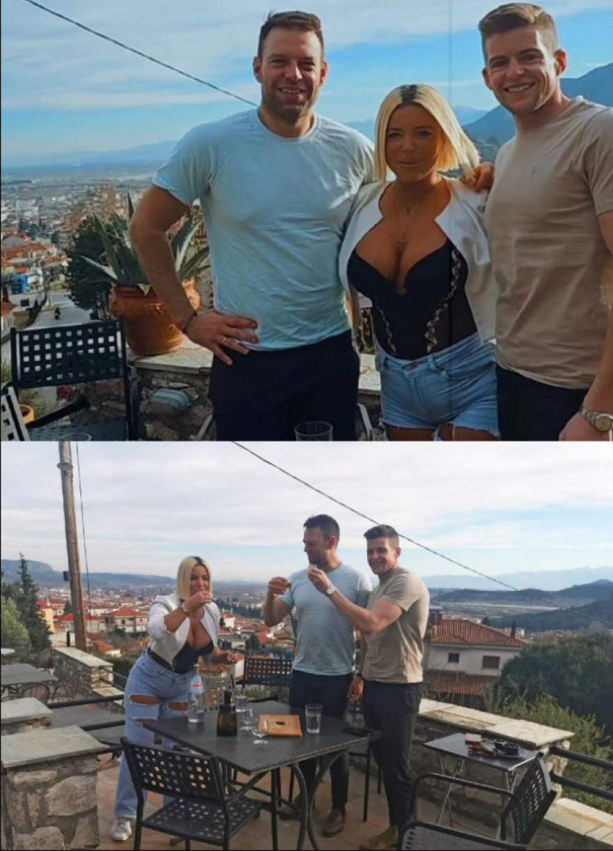 Στέφανος Κασσελάκης: Έφαγε με τον Τάιλερ λουκάνικα και σουβλάκια σε καντίνα στη Γέφυρα Σερβίων (φωτογραφίες)