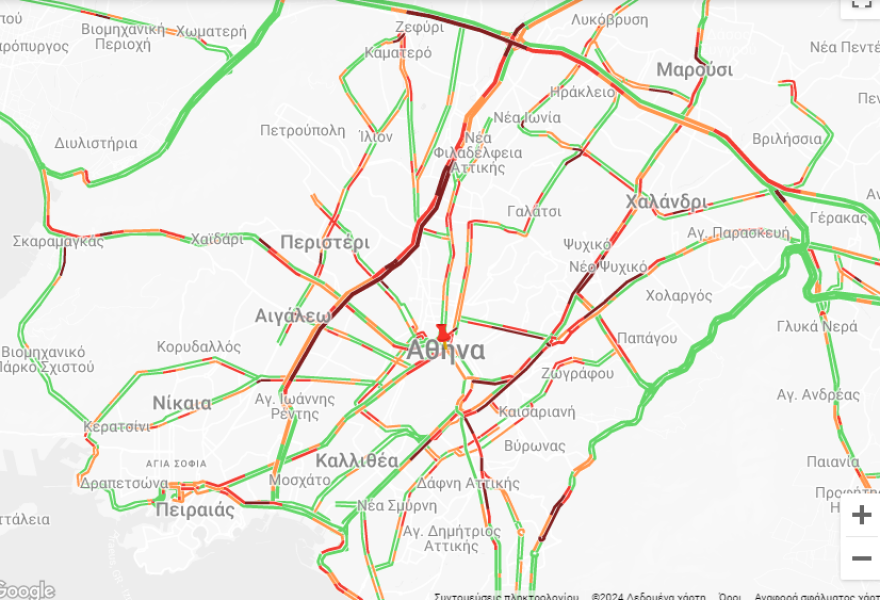 Κίνηση στους δρόμους: Αυξημένη κίνηση στον Κηφισό - Kαθυστερήσεις και στην Αττική Οδό στο ρεύμα προς αεροδρόμιο