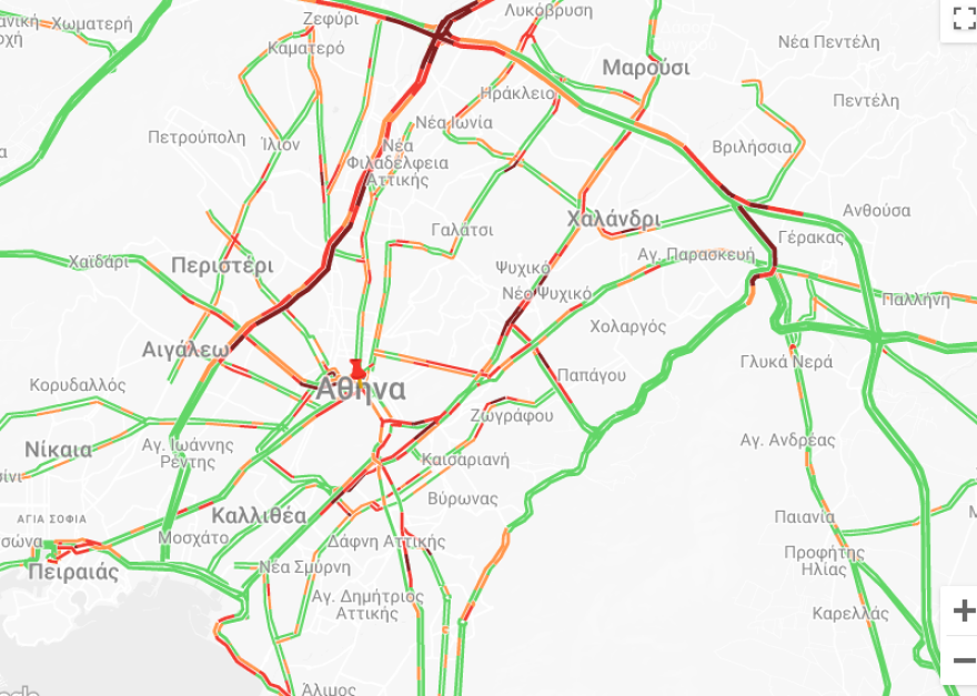 Κίνηση στους δρόμους: Πού υπάρχει μποτιλιάρισμα τώρα