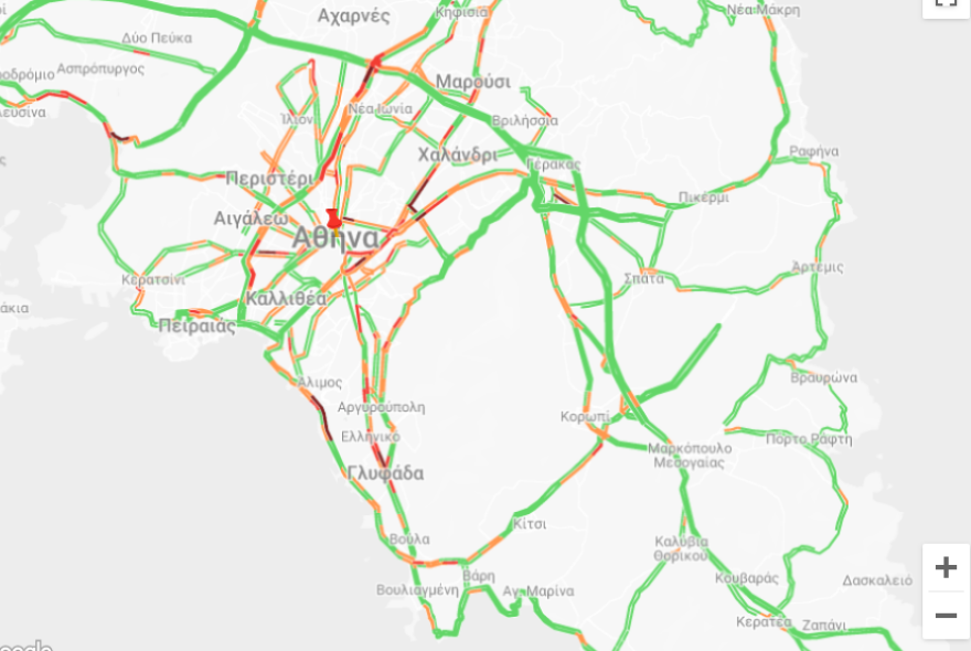 Κίνηση: Η κατάσταση στους δρόμους αυτή την ώρα - Καθυστερήσεις σε Κηφισό και παραλιακή 