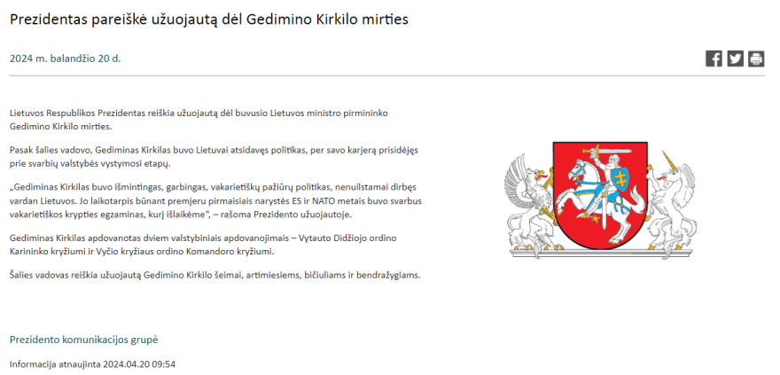 Γκεντιμίνας Κίρκιλας: Νεκρός στο σπίτι του βρέθηκε ο πρώην πρωθυπουργός της Λιθουανίας