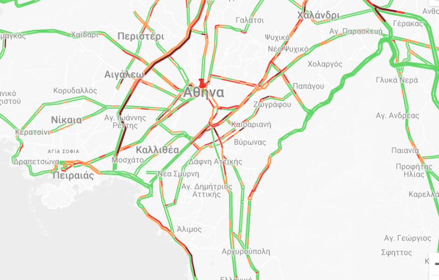 Κίνηση στους δρόμους:  Μποτιλιάρισμα στον Κηφισό - Live εικόνα