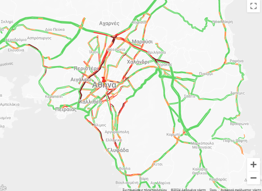 Κίνηση στους δρόμους:  Μποτιλιάρισμα στον Κηφισό - Live εικόνα