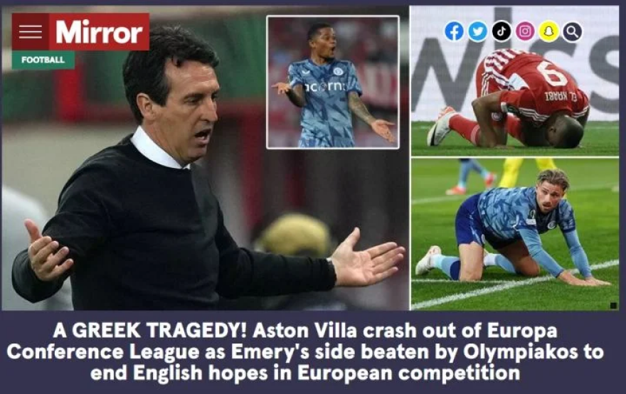 Ολυμπιακός: Ελληνική τραγωδία για την Άστον Βίλα, γράφουν οι Άγγλοι - «Φέρτε μας το Ευρωπαϊκό» το σύνθημα του κόσμου του Ολυμπιακού