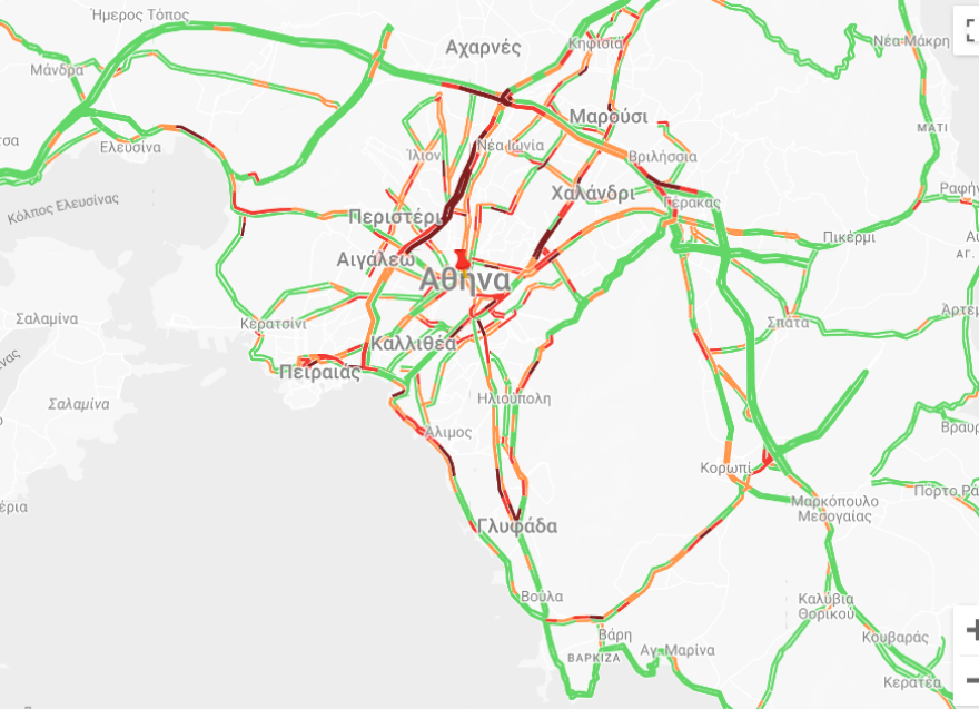 Κίνηση τώρα: Παραμένει μποτιλιαρισμένος ο Κηφισός - Προβλήματα και στην Αττική Οδό 