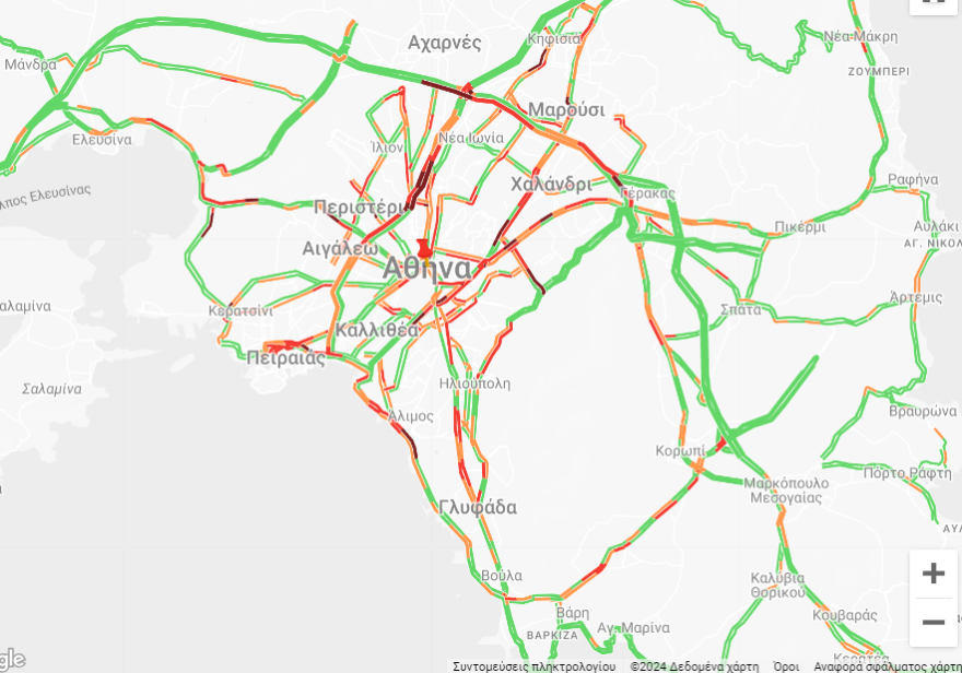 Κίνηση στους δρόμους: Πού έχει καθυστερήσεις αυτή την ώρα - Σε ισχύ κυκλοφοριακές ρυθμίσεις λόγω Conference League  